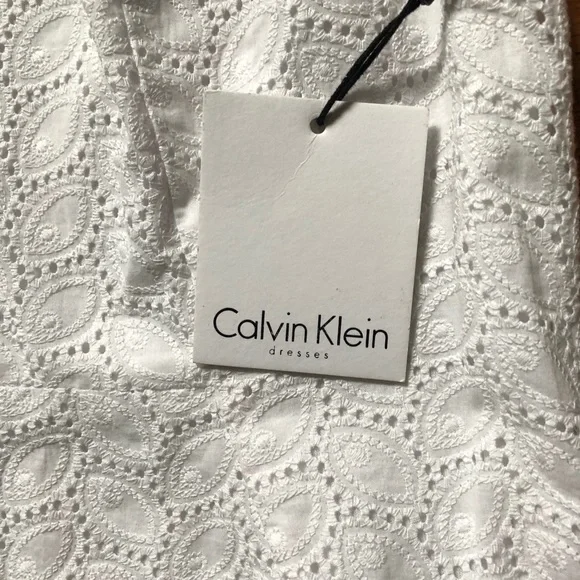 NWT Calvin Klein white eyelet sheath dress - Picture 4 of 6